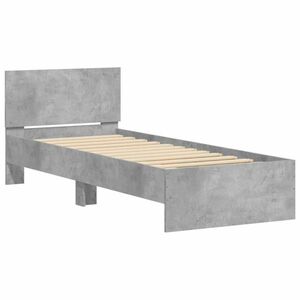 vidaXL betonszürke szövet ágykeret fejtámlával 75 x 190 cm kép