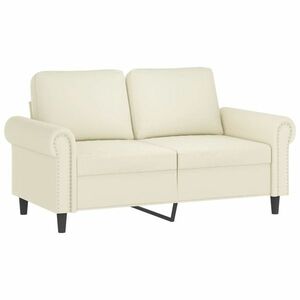 vidaXL kétszemélyes krémszínű bársony kanapé 120 cm kép