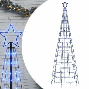 vidaXL kék karácsonyfa fénykúp tüskékkel 570 LED 300 cm kép