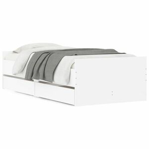 vidaXL fehér kicsi egyszemélyes ágykeret fiókokkal 75 x 190 cm kép