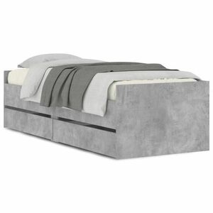 vidaXL betonszürke ágykeret fiókokkal 90x190 cm kép