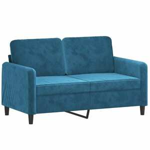 vidaXL kétszemélyes kék bársony kanapé 120 cm kép