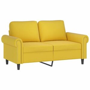 vidaXL kétszemélyes sárga bársony kanapé 120 cm kép