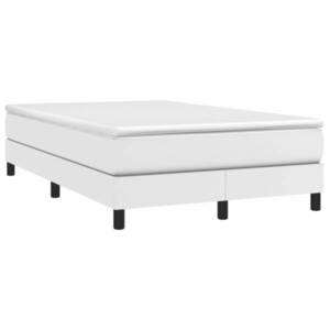 vidaXL fehér műbőr rugós ágy matraccal 120x190 cm kép