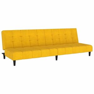 vidaXL kétszemélyes sárga bársony kanapéágy kép
