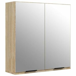 vidaXL sonoma-tölgyszínű tükrös fürdőszobaszekrény 64 x 20 x 67 cm kép