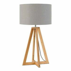 Everest asztali lámpa világosszürke búrával és bambusz lámpatesttel - Good&Mojo kép