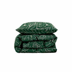 Zöld egyszemélyes damaszt ágyneműhuzat 140x200 cm Abstract leaves – Södahl kép