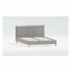 Szürke kárpitozott egyszemélyes ágy ágyráccsal 90x200 cm Tina – Ropez kép