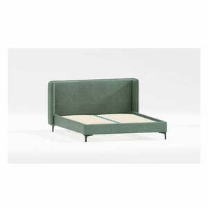 Zöld kárpitozott egyszemélyes ágy ágyráccsal 90x200 cm Basti – Ropez kép