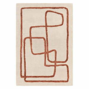 Téglavörös-krémszínű kézi szövésű gyapjú szőnyeg 120x170 cm Matrix – Asiatic Carpets kép