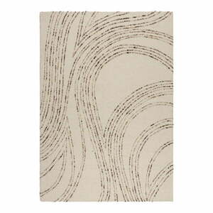 Barna-krémszínű gyapjú szőnyeg 80x150 cm Abstract Swirl – Flair Rugs kép
