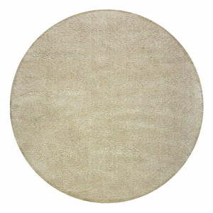 Bézs mosható kerek szőnyeg újrahasznosított szálakból 133x133 cm Fluffy – Flair Rugs kép