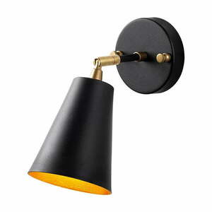 Fekete-aranyszínű fali lámpa ø 10 cm Evander – Opviq lights kép