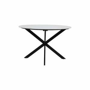 Fekete-fehér kerek étkezőasztal márvány dekoros asztallappal ø 120 cm Tomochi – Light & Living kép