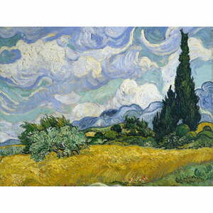 Búzamező ciprusokkal, 60 x 45 cm - Vincent van Gogh másolat kép