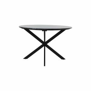 Fekete kerek étkezőasztal márvány dekoros asztallappal ø 120 cm Tomochi – Light & Living kép