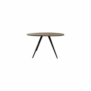 Fekete-sötétbarna kerek étkezőasztal akácfa asztallappal ø 140 cm Turi – Light & Living kép