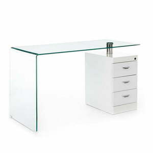 Íróasztal üveg asztallappal 65x125 cm Bow – Tomasucci kép