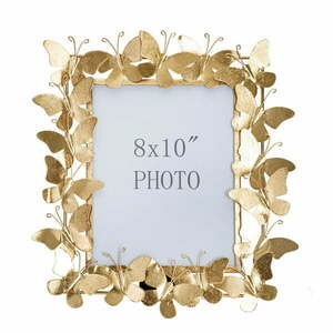 Aranyszínű fém álló képkeret 35x38 cm Butterfly – Mauro Ferretti kép