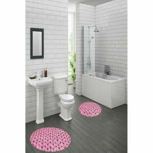 Rózsaszín fürdőszobai kilépő szett 2 db-os ø 60 cm – Mila Home kép