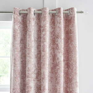 Rózsaszín függöny szett 2 db-os 168x183 cm Crushed Velvet – Catherine Lansfield kép