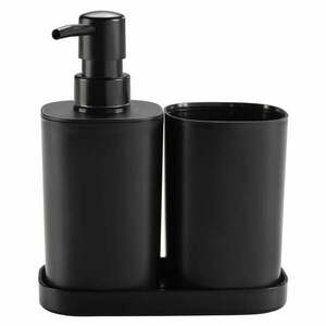Fekete műanyag fürdőszobai kiegészítő szett Vita – douceur d'intérieur kép