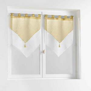 Sárga-fehér átlátszó függöny szett 2 db-os 60x90 cm Duetto – douceur d'intérieur kép