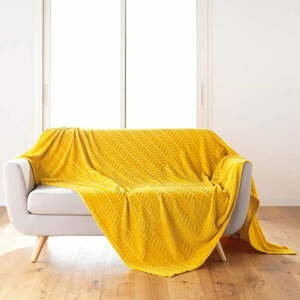 Sárga mikroflanel ágytakaró 180x220 cm Arya – douceur d'intérieur kép