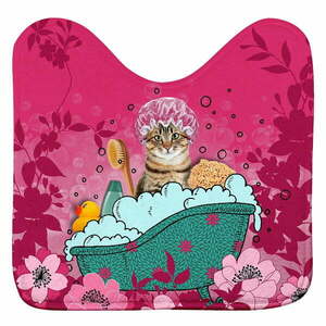 Rózsaszín fürdőszobai kilépő WC-hez 45x45 cm Chatibulle – douceur d'intérieur kép