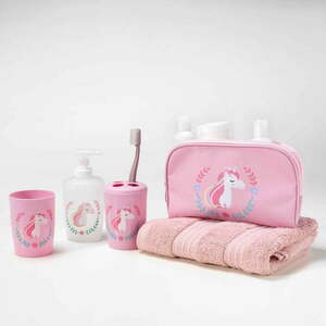 Rózsaszín műanyag fürdőszobai kiegészítő szett Zoelie – douceur d'intérieur kép