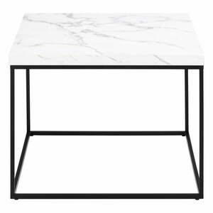 Fehér dohányzóasztal márvány dekoros asztallappal 60x60 cm Barossa – Actona kép