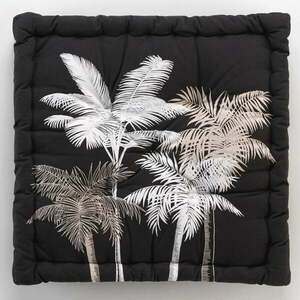 Fehér-fekete ülőpárna Ethno Palm – douceur d'intérieur kép