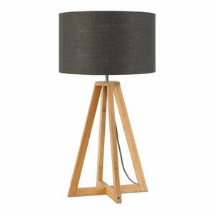 Everest asztali lámpa sötétszürke búrával és bambusz lámpatesttel - Good&Mojo kép