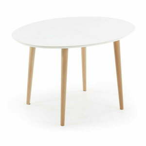 Fehér bővíthető étkezőasztal fehér asztallappal 90x120 cm Oqui – Kave Home kép