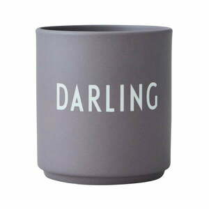 Darling szürke porcelánbögre, 300 ml - Design Letters kép