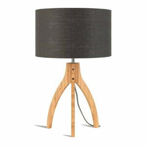 Annapurna asztali lámpa sötét szürke búrával és bambusz lámpatesttel - Good&Mojo kép