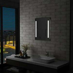 vidaXL LED-es fürdőszobai falitükör polccal 50 x 70 cm kép
