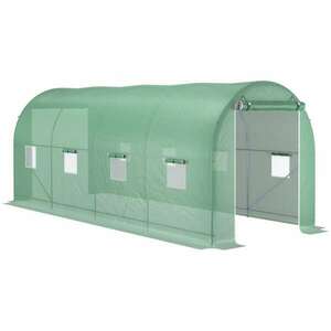 Kerti üvegház, polietilén/acél, zöld, 500x200x210cm kép