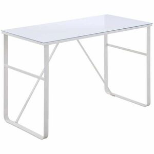 Asztal, Homcom, fém/üveg, fehér kép