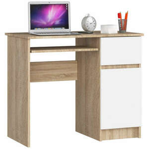 Íróasztal, számítógépasztal, billentyűzet tartóval - Fehér kép