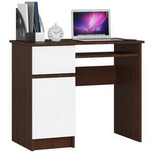 Íróasztal - Akord Furniture - 90 cm - wenge / fehér (bal) kép