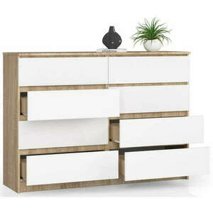 Komód Akord Furniture K140-8, 140x99x40cm, sonoma tölgy-fehér kép