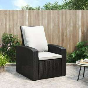 vidaXL fekete polyrattan kerti fotel párnával kép