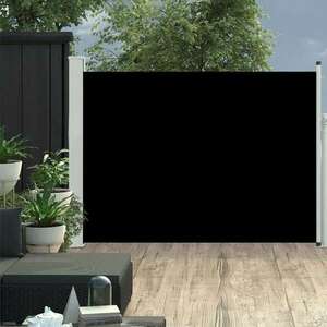 Fekete behúzható oldalsó teraszi napellenző 100 x 500 cm kép