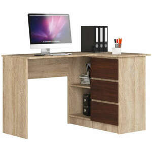 Sarok íróasztal Akord Furniture 124x77x85cm, sonoma tölgy-wenge kép