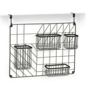 Zeller konyhai/fürdőszobai szervező, fém, 46x12x60, 3 cm, fekete kép