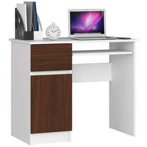 Íróasztal - Akord Furniture - 90 cm - fehér / wenge (bal) kép