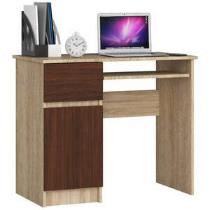 Íróasztal - Akord Furniture - 90 cm - sonoma tölgy / wenge (bal) kép
