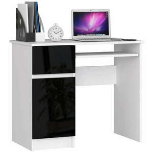 Íróasztal - Akord Furniture - 90 cm - fehér / magasfényű fekete (bal) kép
